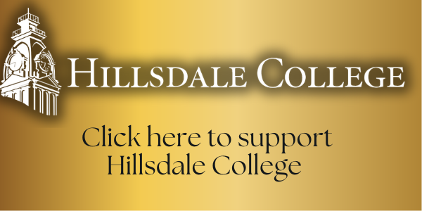 The square golden rectangle button that is a link to Hillsdale college