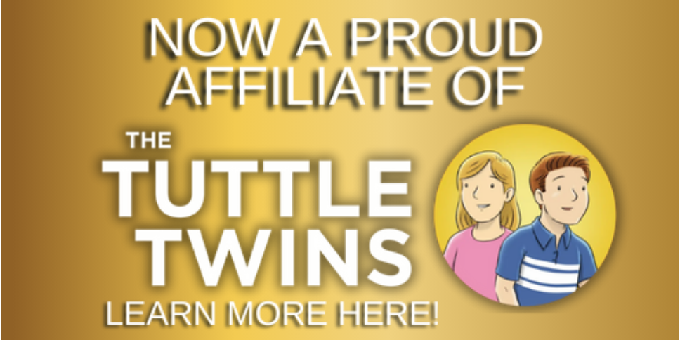A golden rectangle button that links to our affiliate page where families can find link to the books show and toys